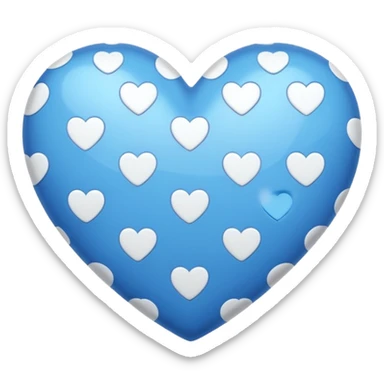 blue heart with a polka dot pattern sticker