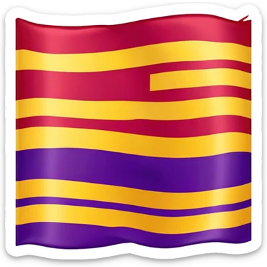 Flag with three horizontal bands - red, yellow, and violet sticker