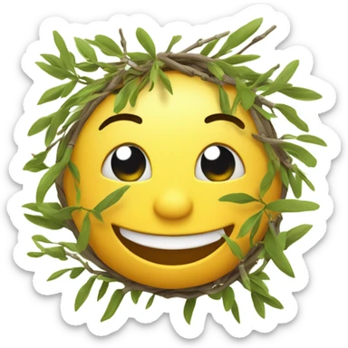 Emoji happy woth willow explosion comming out of mouth sticker