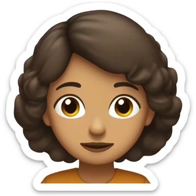 chica morena con pelo largo marrón oscuro meditando  sticker