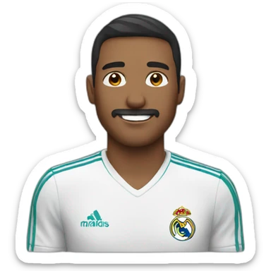 A man wearing a Real Madrid shirt sticker