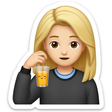 Like a 😏 like tucking its hair ..dont put hair tho sticker