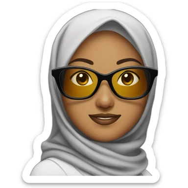 woman-wearing-hijab-and-sun-glasses sticker