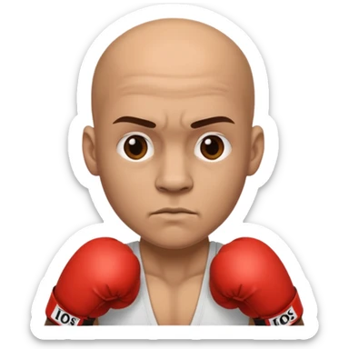  a boxer with bald head sticker