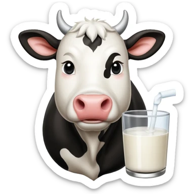 brique de lait avec une vache dessus  sticker
