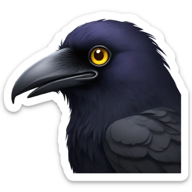 raven with golden eyes sticker