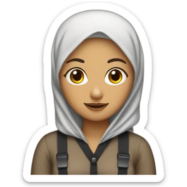 hijab wearing suspenders sticker