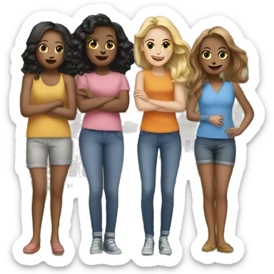 Four girls living in the same house sticker