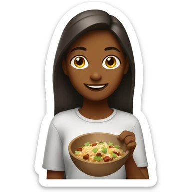 Girl eating chipotle bowl sticker