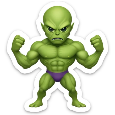 Alien buff as hulk sticker