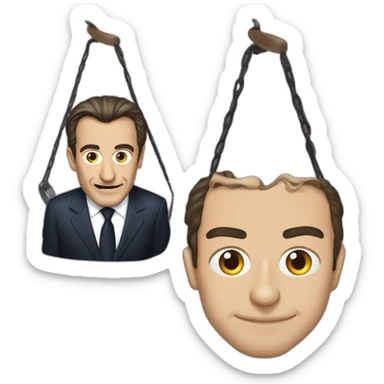 Sarkozy hanging l’Adjani sticker