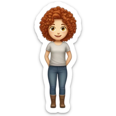 fille rousse embrassant un  garcon brun aux cheveux bouclés  sticker