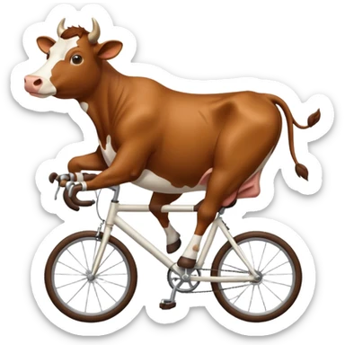 Cow on a cycle sticker