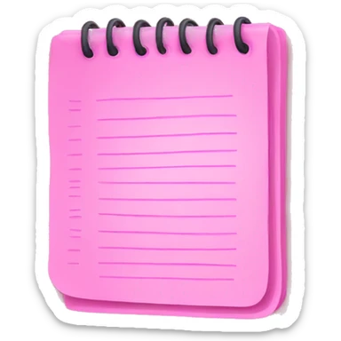 pink notepad sticker