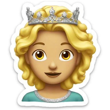 crowned lady yellow-haired girl sticker