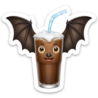 black bat drinkig sprite sticker
