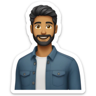 sri lankan 25 year old handsome and stylish guy with a beard sticker