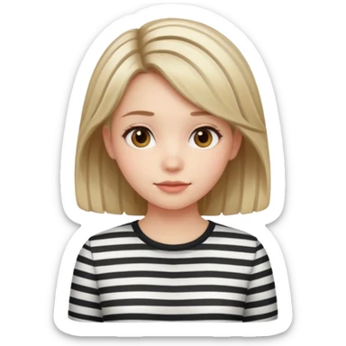 stripped shirt wearing Cute girl nice hair style. sticker