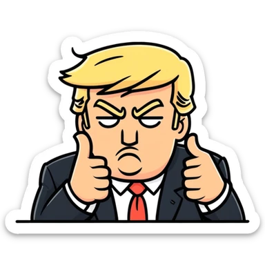 Donald trump flicking someone off sticker