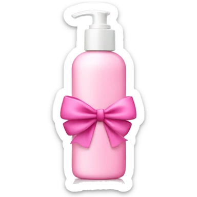 Skincare bottle with pink bow sticker