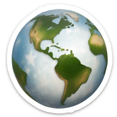 a globe with connection from sakhalin island to usa sticker