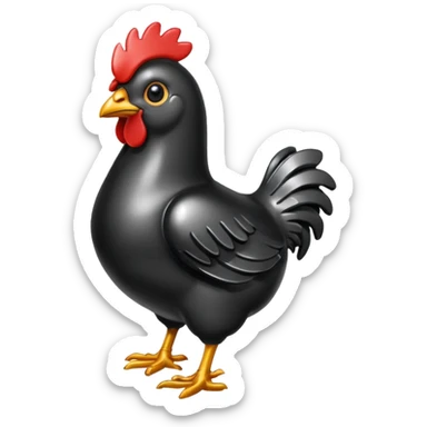 coal metal chicken sticker