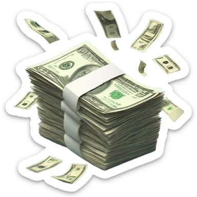 Exploding stack of money sticker