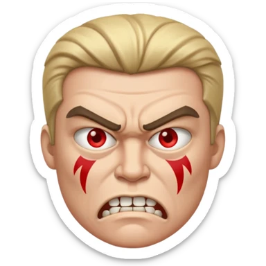 angry face with symbols on mouth sticker