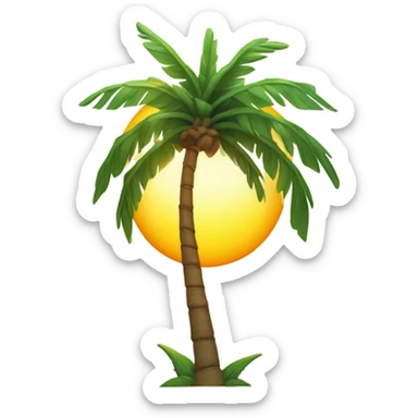 Palmtree and Sun sticker