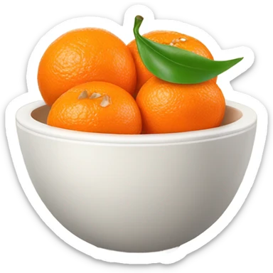 tangerines with pealed tangerines on a bowl  sticker