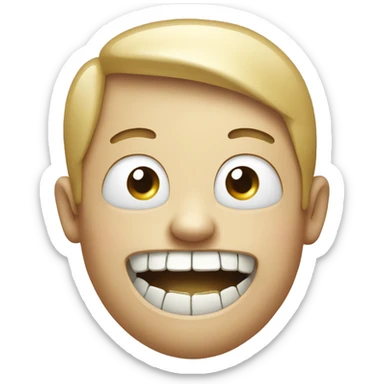 Smiling emoji with bone in mouth￼ sticker