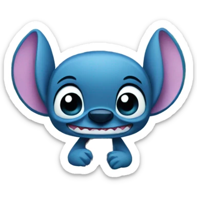 Stitch in the forests in Hawaii sticker