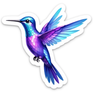 purple and blue hummingbird sticker