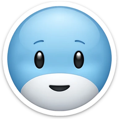 Pluto as a planet, icy blue and white, simple and round, no text sticker