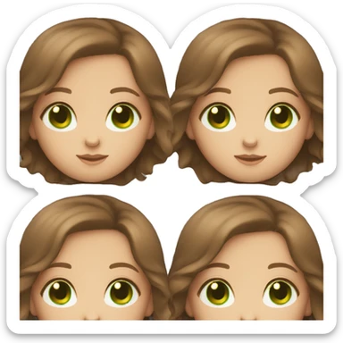 girl with brown hair fair skin and green eyes  sticker