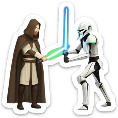 Obi wan kenobi fighting general grievous  sticker