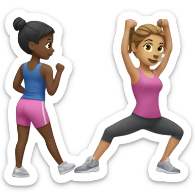  Two Girls working out together sticker