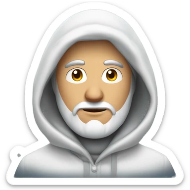 Russian man with beard in a hood covered with snow sticker