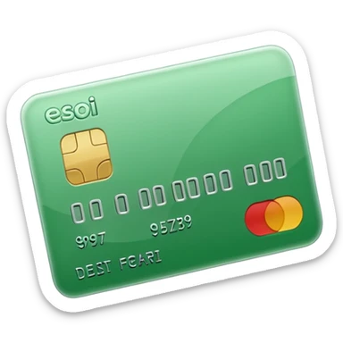 debit card emoji in light green color sticker