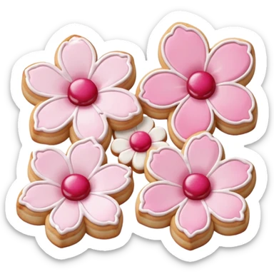 Cherry blossom shaped cookies sticker