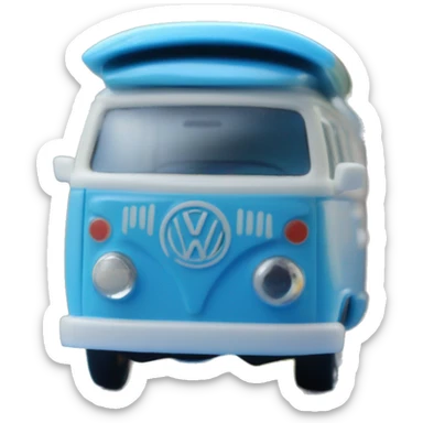 Side view Mattel hot wheels Volkswagen Kool Kombi tooned car.blue  sticker