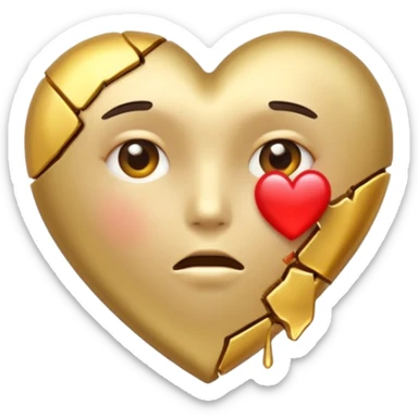 A broken heart glued together by money sticker