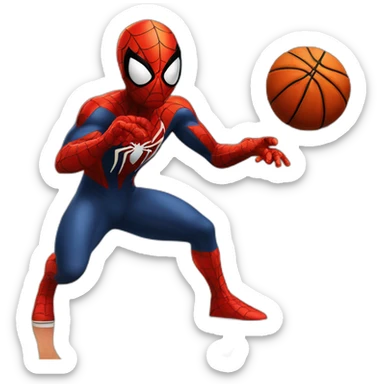 Spiderman plays Basketball sticker