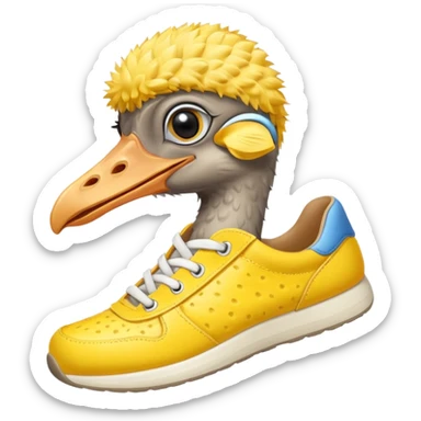  ostrich-in-yellow sneakers sticker
