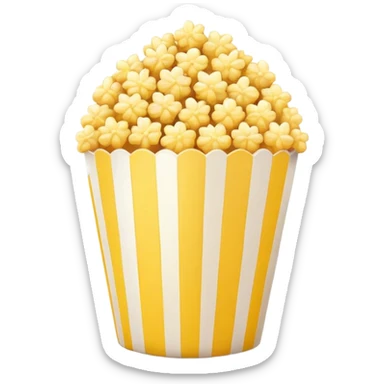 Simplest possible popcorn icon with basic shapes only sticker
