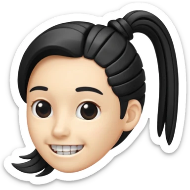 a curved hair accessory with teeth on both sides that hinge together, designed to secure hair in a vertical ponytail sticker