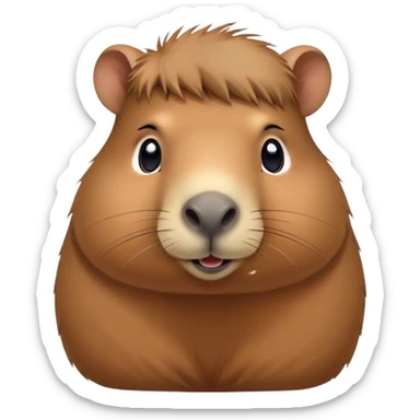 Cute girl capybara sticker