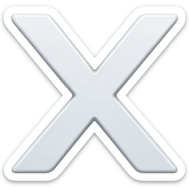 white letter X sticker