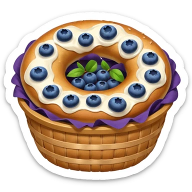Basket of blueberry bagels  sticker