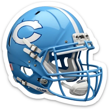 College football player helmet in  Carolina Blue color  sticker